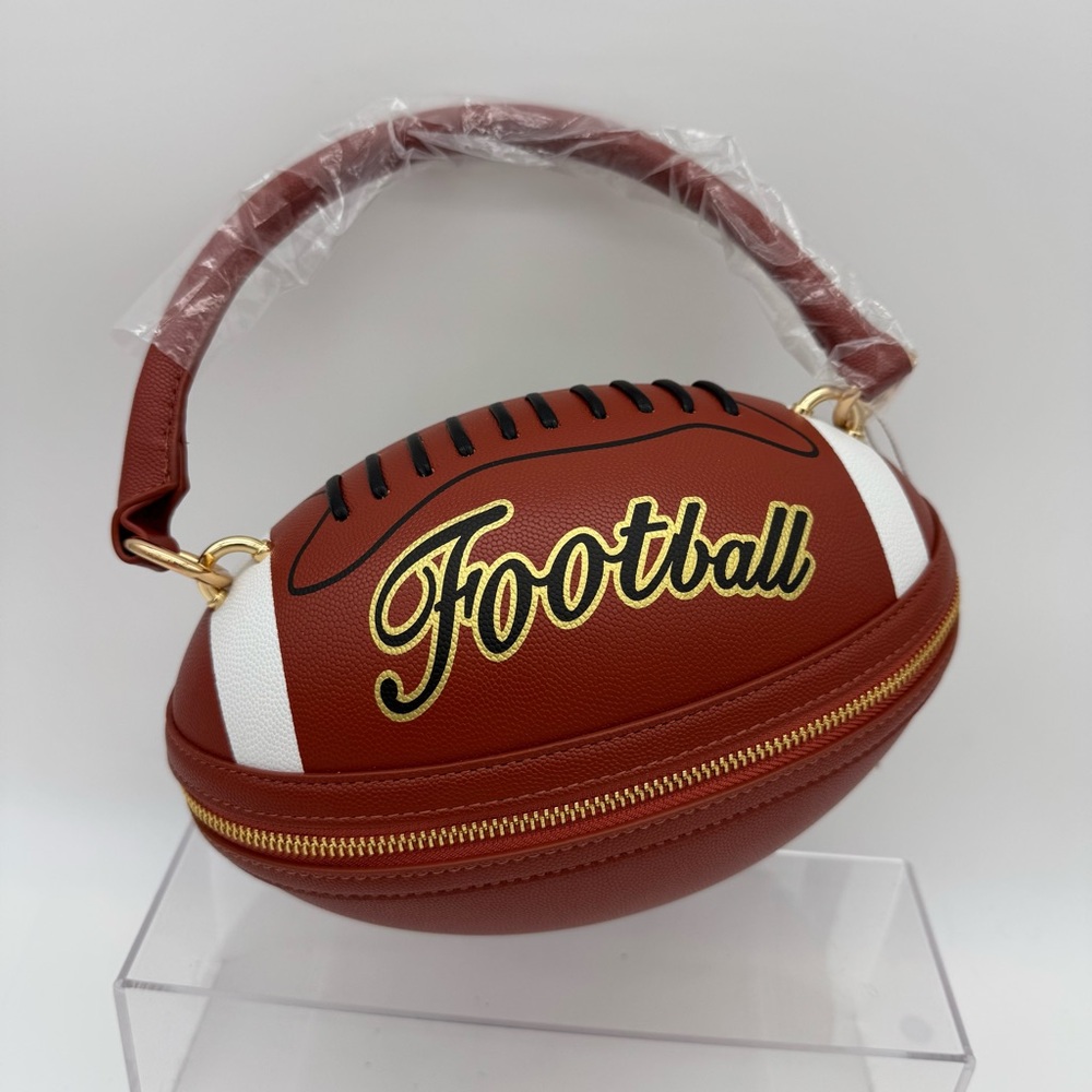 Chic Brown Football Crossbody Bag